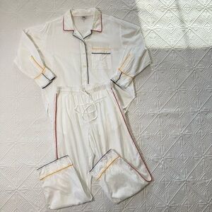 FOLKLOORE Alba Piped Cotton Pajama Set Size Medium